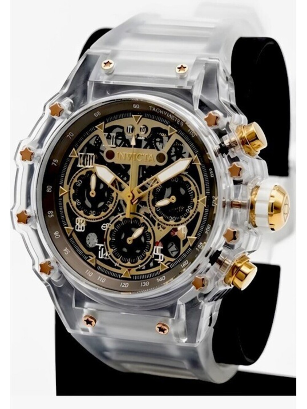 Invicta Racing Vaulthan 69689 Gold Skeletonized Men’s Sport Watch New🔥Limited